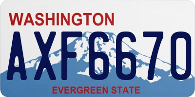 WA license plate AXF6670