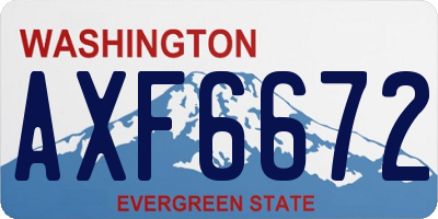 WA license plate AXF6672