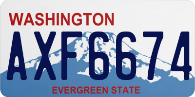 WA license plate AXF6674