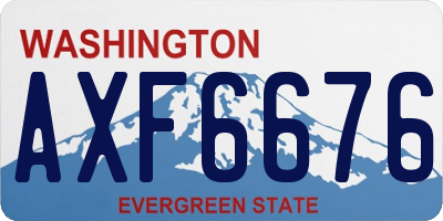 WA license plate AXF6676