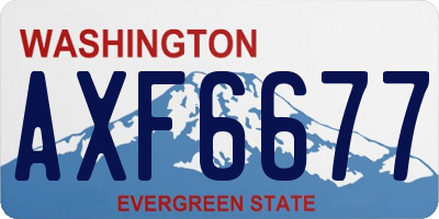 WA license plate AXF6677