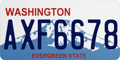 WA license plate AXF6678