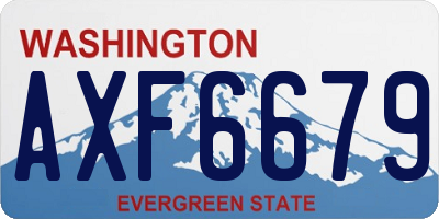 WA license plate AXF6679