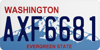 WA license plate AXF6681