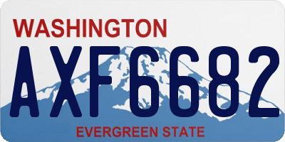 WA license plate AXF6682