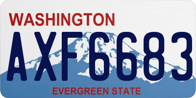WA license plate AXF6683
