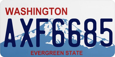 WA license plate AXF6685