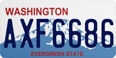 WA license plate AXF6686