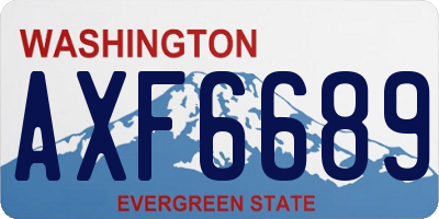 WA license plate AXF6689