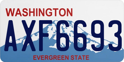 WA license plate AXF6693