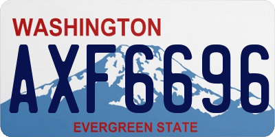 WA license plate AXF6696