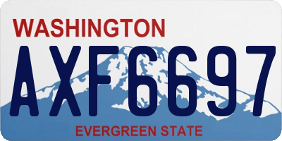 WA license plate AXF6697