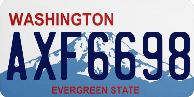WA license plate AXF6698