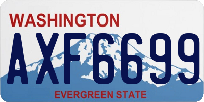 WA license plate AXF6699