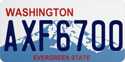 WA license plate AXF6700