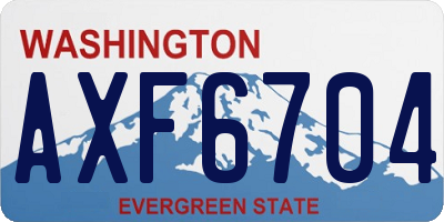 WA license plate AXF6704