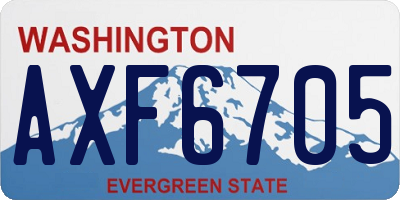 WA license plate AXF6705