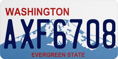 WA license plate AXF6708