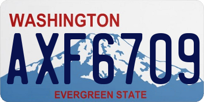 WA license plate AXF6709