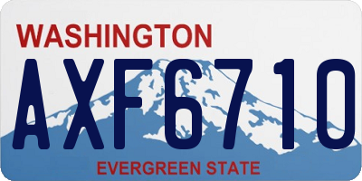 WA license plate AXF6710
