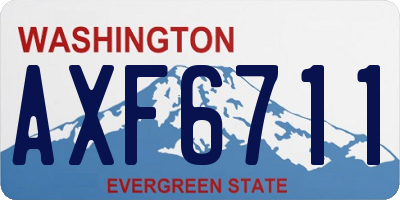 WA license plate AXF6711