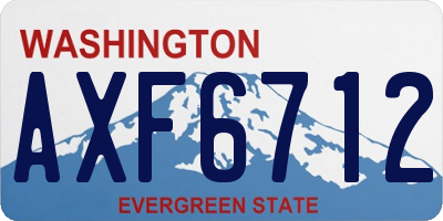 WA license plate AXF6712