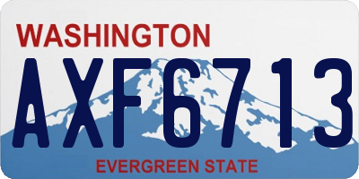 WA license plate AXF6713