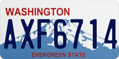 WA license plate AXF6714
