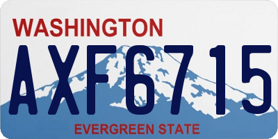WA license plate AXF6715
