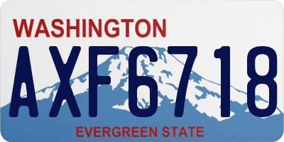 WA license plate AXF6718