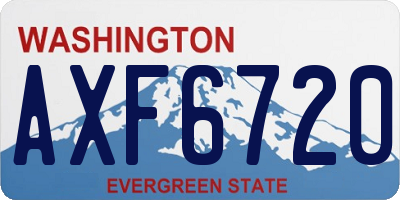 WA license plate AXF6720