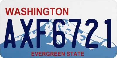 WA license plate AXF6721