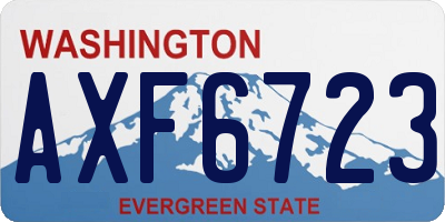 WA license plate AXF6723