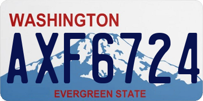 WA license plate AXF6724
