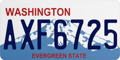 WA license plate AXF6725