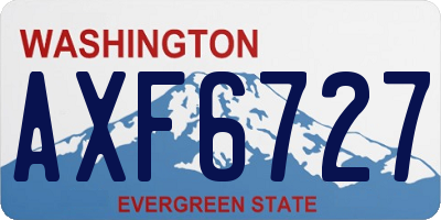 WA license plate AXF6727