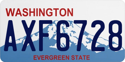 WA license plate AXF6728