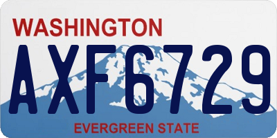 WA license plate AXF6729