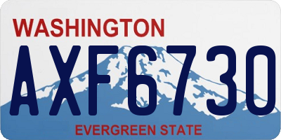 WA license plate AXF6730