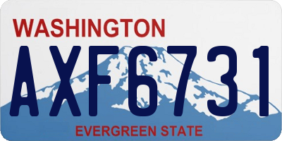 WA license plate AXF6731
