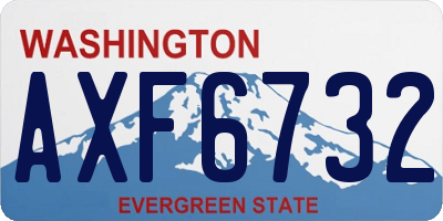 WA license plate AXF6732
