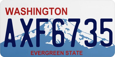 WA license plate AXF6735