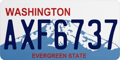 WA license plate AXF6737