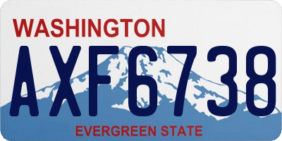 WA license plate AXF6738