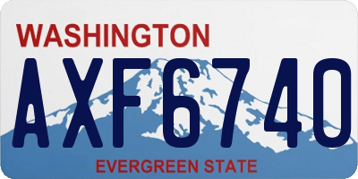 WA license plate AXF6740