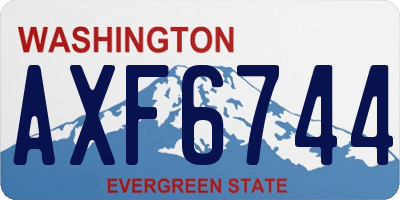 WA license plate AXF6744