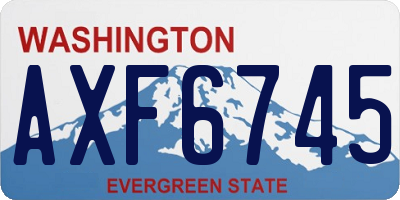 WA license plate AXF6745