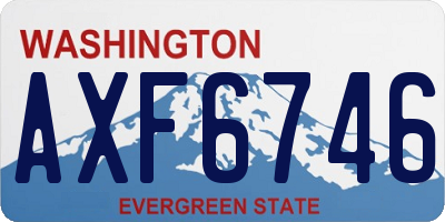 WA license plate AXF6746