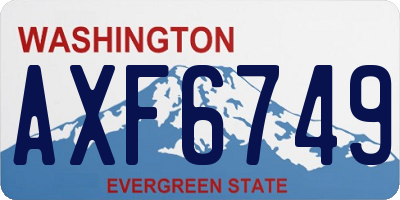 WA license plate AXF6749
