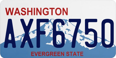 WA license plate AXF6750